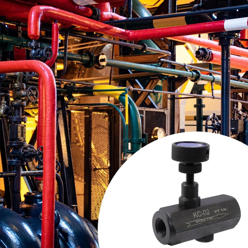 Nicerity Flow Control Valve 1/4" Throttle Valve Check Valve Carbon Steel Hydraulic (Black) - Image 5
